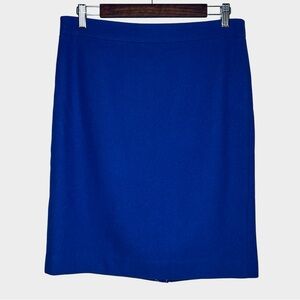 J. Crew The Pencil Skirt Royal Blue Knee Length Wool Academia Womens Size 8 NWT